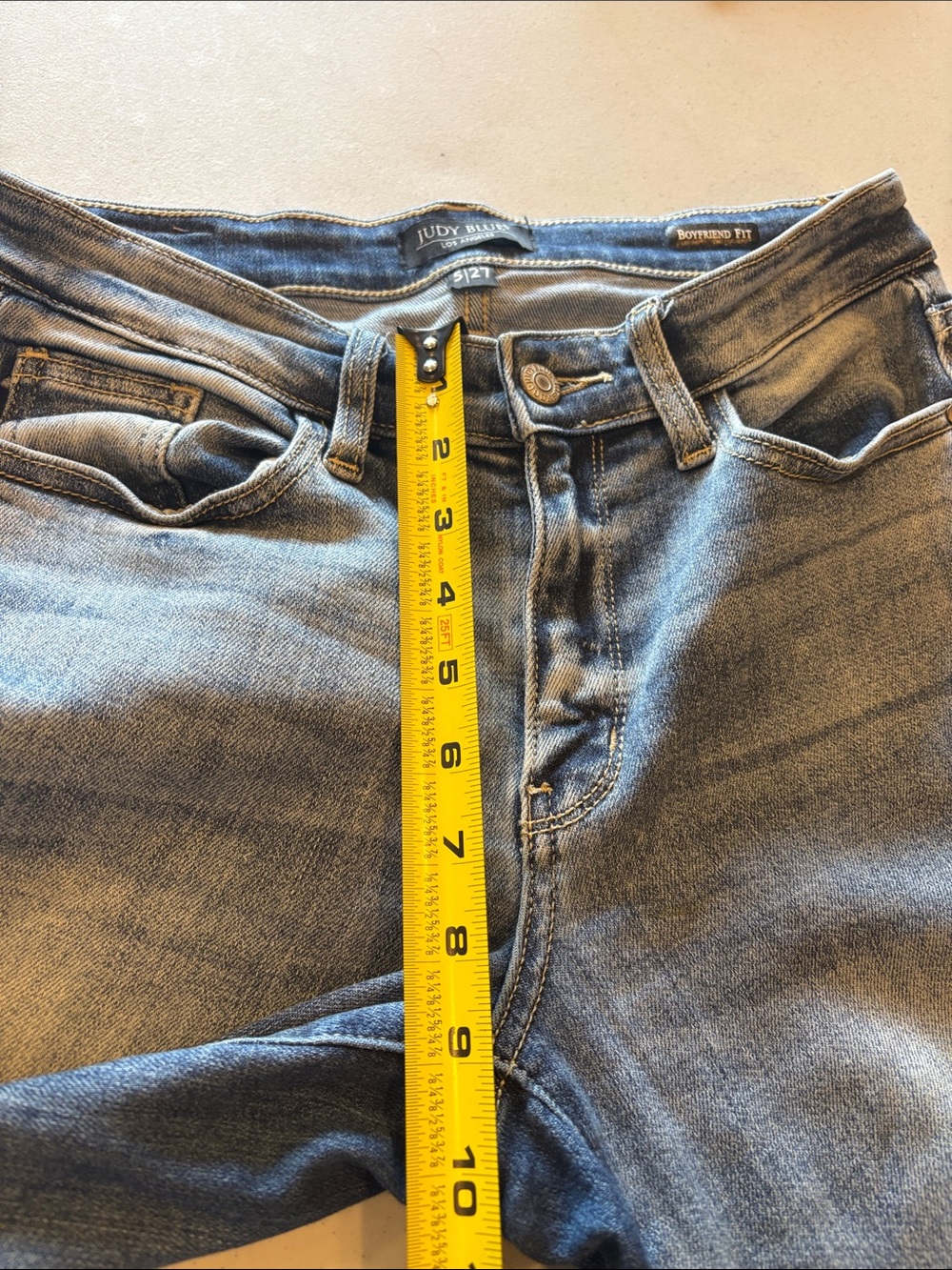 Judy Blue Boyfriend Fit Jeans Size 5/27 Medium Wash Relaxed Denim - Picture 8 of 9